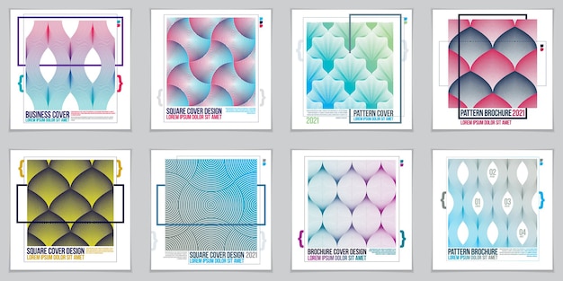 template for covers, placards, posters, flyers and banners designs. cool geometric vector set line backgrounds for your designs. minimalistic brochure designs.