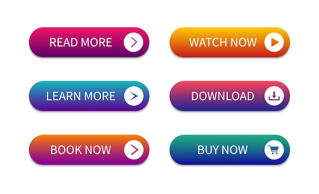 Template Modern web buttons for web site.