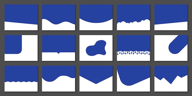 Template of Modern Dividers Shapes for Website Pictogram Set Element for Top Bottom Page Web Site