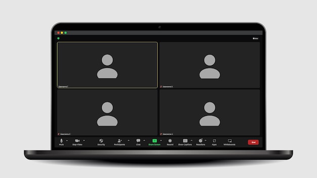 Template video conference user interface Application for social communication