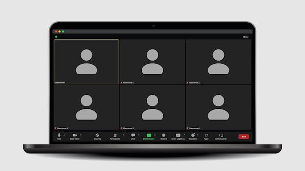 template video conference user interface application for social communication
