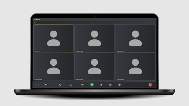 template video conference user interface application for social communication