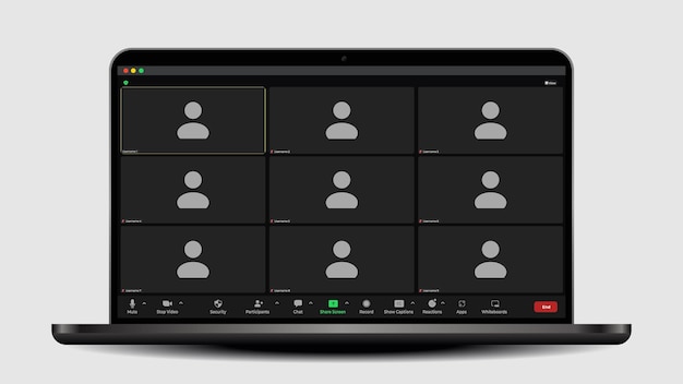 template video conference user interface application for social communication