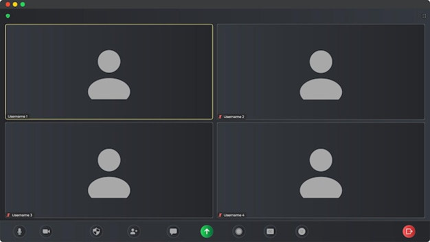 Template video conference user interface Application for social communication