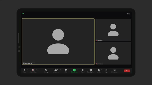Template video conference user interface Application for social communication