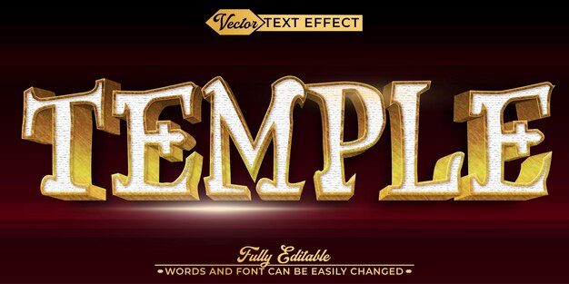 Temple Vector Editable Text Effect Template