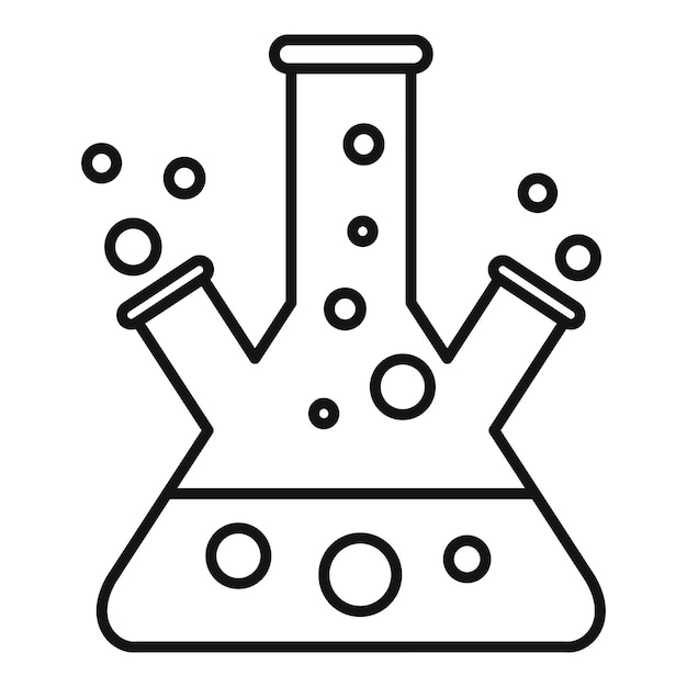 Test lab flask icon Outline test lab flask vector icon for web design isolated on white background