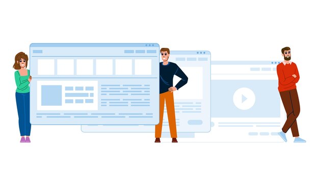 testing prototype website vector