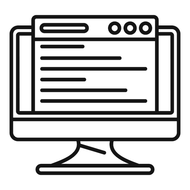 Testing web page icon Outline testing web page vector icon for web design isolated on white background