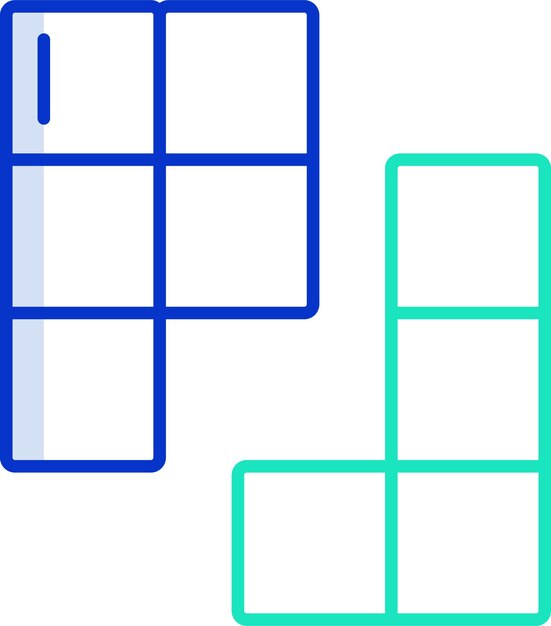 Tetris outline color vector illustration