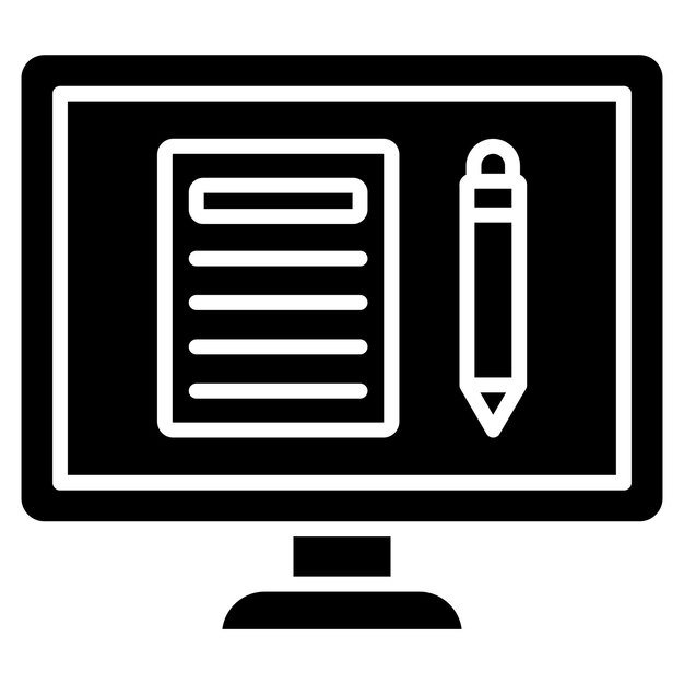 Text Editor Glyph Solid Black Illustration