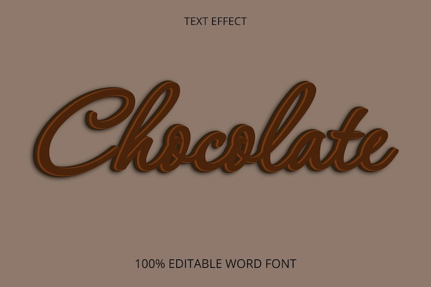 text effect chocolate