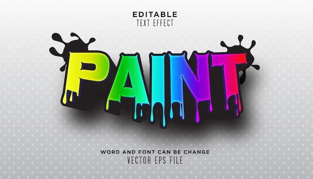 text effect paint design suitable for banner colorfull social media text etc