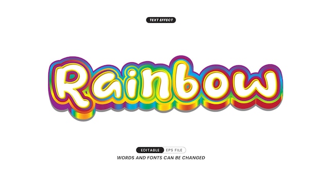Text Effect - Rainbow Text Slogan Editable