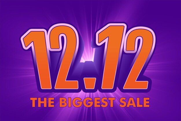 text effect vector 1212 the biggest sale of december