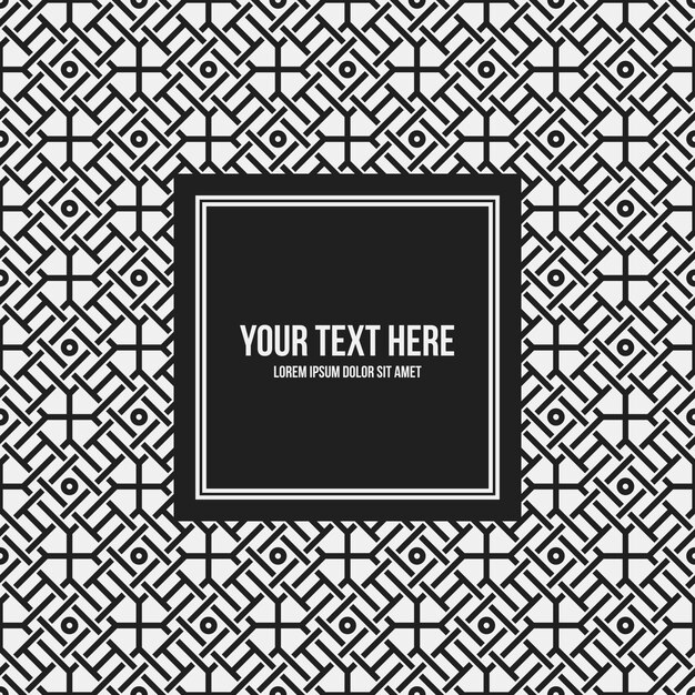Text frame template with monochrome pattern. Useful for presentations, advertising and web design.