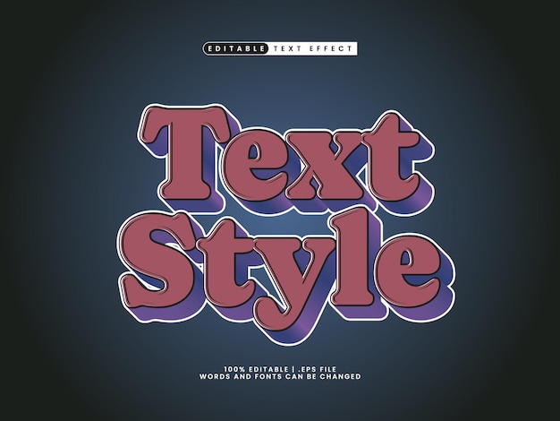 text style editable text effect in modern and cool text style