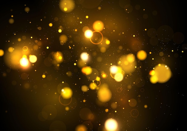 Texture background abstract black gold white Glitter and elegant for Christmas Golden sparkling magical dust particles Magic concept Abstract background with bokeh effect Vector 