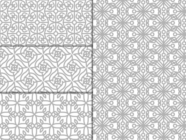 texture ornament white background set