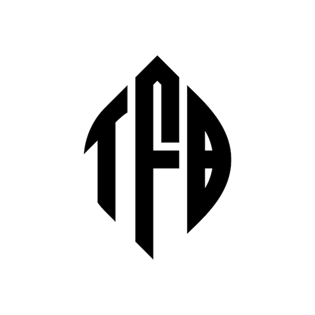 TFB circle letter logo design with circle and ellipse shape TFB ellipse letters with typographic style The three initials form a circle logo TFB Circle Emblem Abstract Monogram Letter Mark Vector
