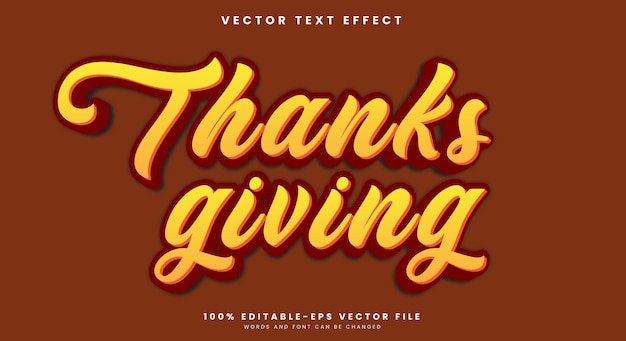 Thanks Giving editable text effect Template