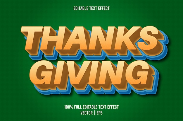 Thanksgiving editable text effect cartoon style