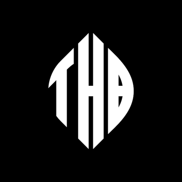 THB circle letter logo design with circle and ellipse shape THB ellipse letters with typographic style The three initials form a circle logo THB Circle Emblem Abstract Monogram Letter Mark Vector
