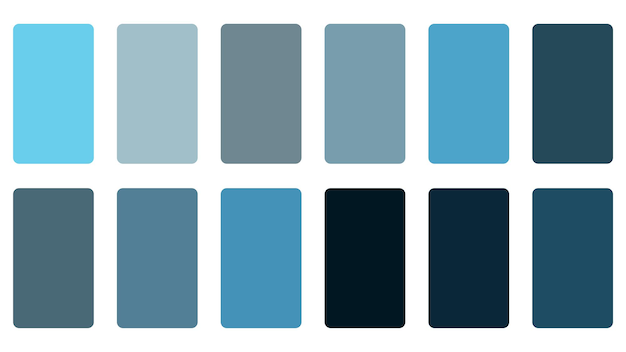 the blue color palette is from the collection of different shades of gray
