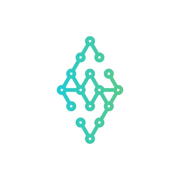 The dot connecting the line symbol a modern logo