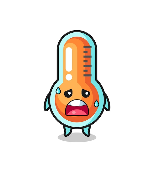 the fatigue cartoon of thermometer