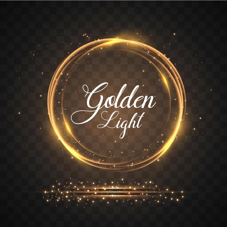 Vector the golden frame glows brightly