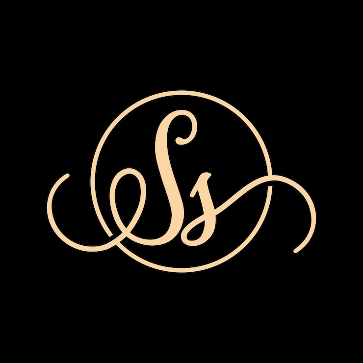 Vector the letter ss is on a black background
