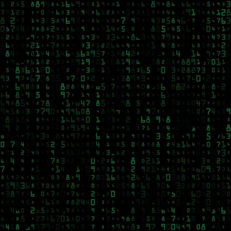 Vector the matrix a background with a chaotic arrangement of numbers technological cyberspace decimal encoding of data background for thematic ideas