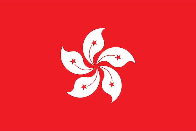 the national flag of hong kong vector illustration with official color and proportion
