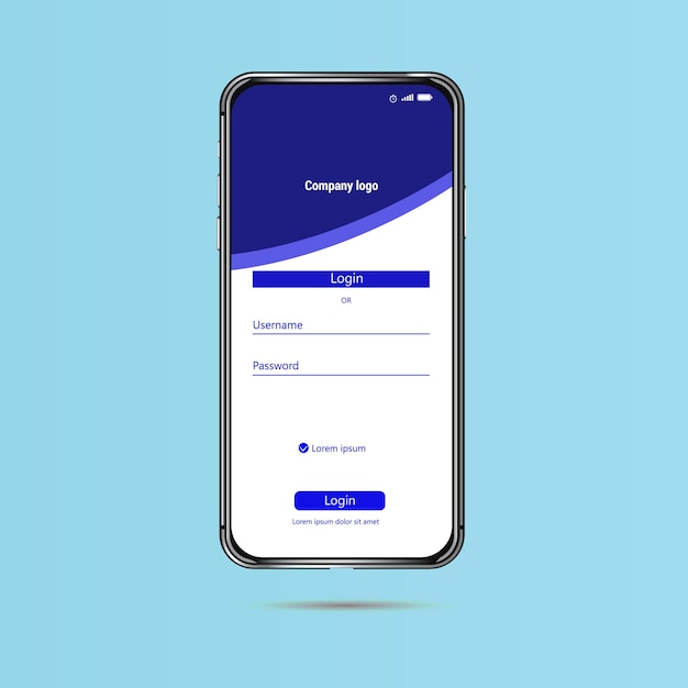 the newest smartphone with blue background and mock up email