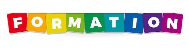 the word formation vector banner with the text colored rainbow