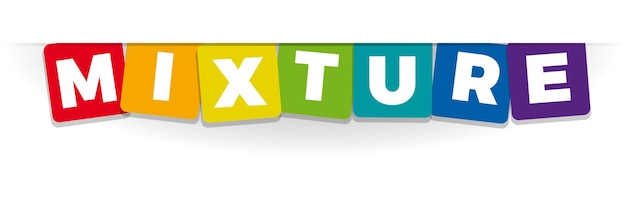 the word mixture vector banner with the text colored rainbow