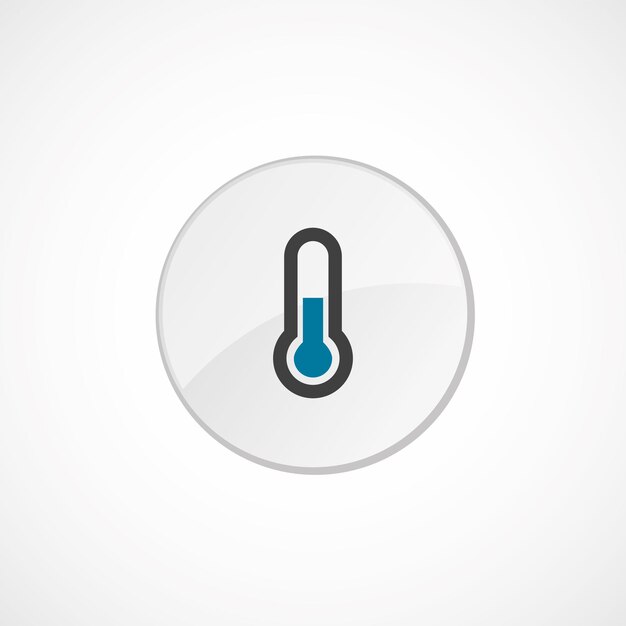 thermometer icon 2 colored, gray and blue, circle badge