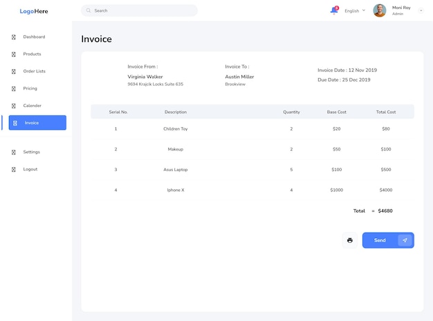 Thiết kế giao diện người dùng bảng điều khiển biểu đồ thông tin UI UX với biểu đồ và sơ đồ Mẫu giao diện web