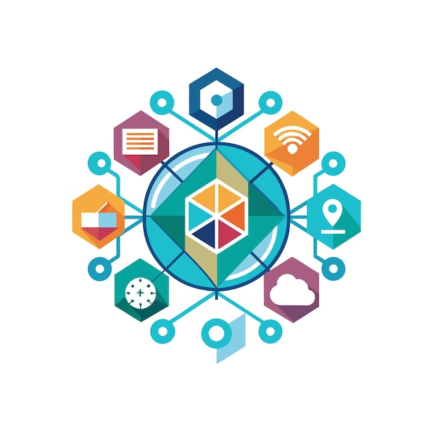 Thiết kế logo cho hình ảnh minh họa vector của công ty công nghệ
