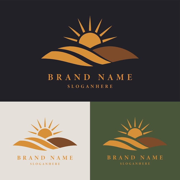 Thiết kế logo mặt trời phong cách boho