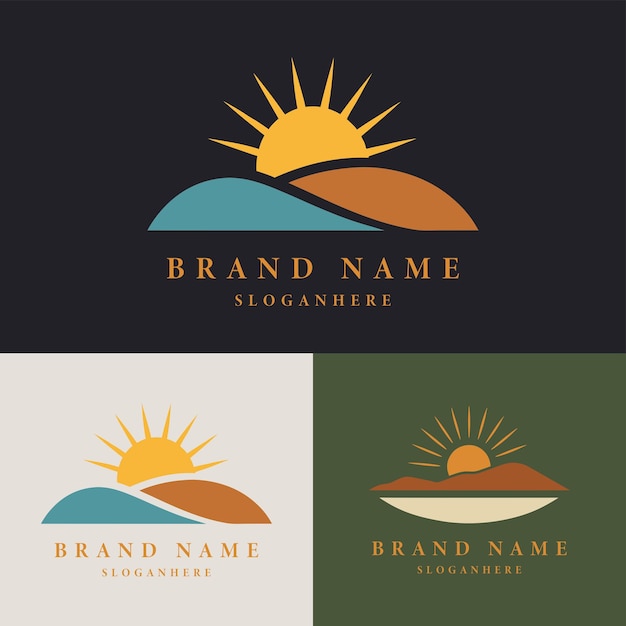 Thiết kế logo mặt trời phong cách boho