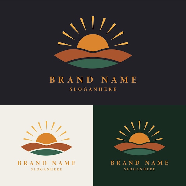 Thiết kế logo mặt trời phong cách boho