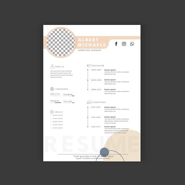 Thiết kế mẫu CV hoặc portfolio sơ yếu lý lịch hiện đại và tinh tế