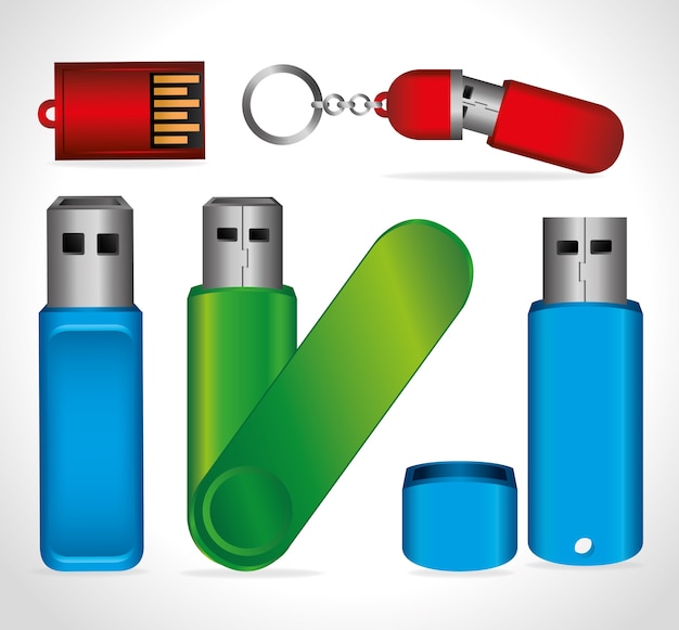 Thiết kế USB, hình minh họa vector.