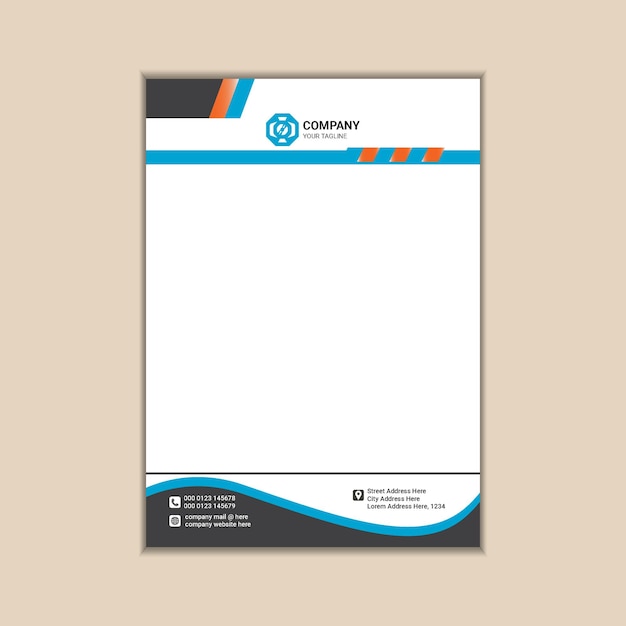 Thiết kế vector giấy tiêu đề khổ A4 có tràn lề