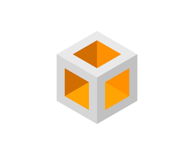 Thiết kế vector hình học logo khối lập phương Biểu trưng hộp phong cách pixel công ty biểu tượng công nghệ hợp thời trang