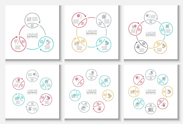 Thin line flat elements for infographic