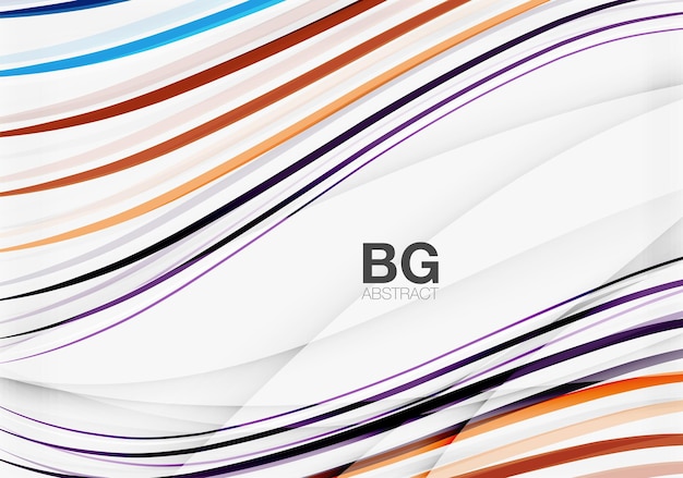 Thin lines wave abstract background Vector template background for workflow layout diagram number options or web design