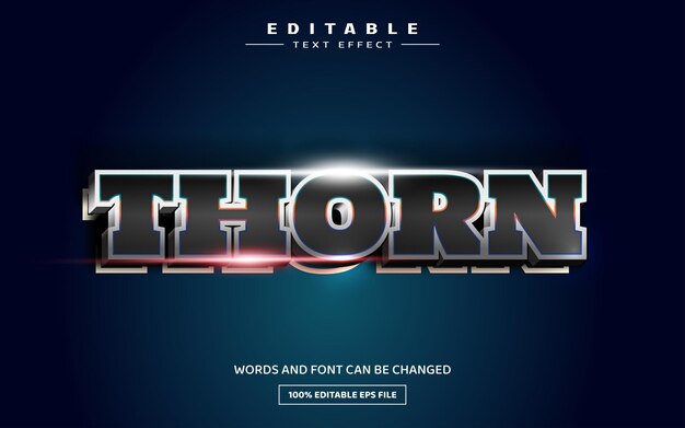 Thorn 3D editable text effect template